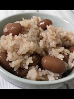 金時豆の甘煮の赤飯(╹◡╹)♡-レシピのメイン写真