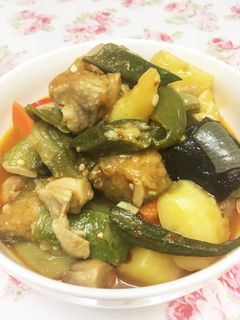 ガンボ風♡とり肉と野菜の煮込み-レシピのメイン写真