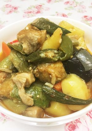 ガンボ風♡とり肉と野菜の煮込み-レシピのメイン写真