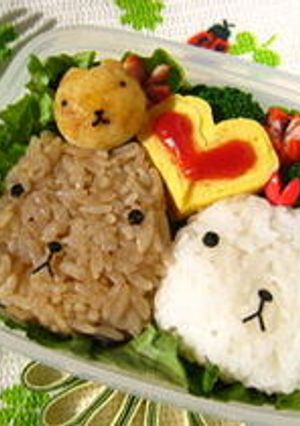 カピバラさんとホワイトさん(キャラ弁)-レシピのメイン写真