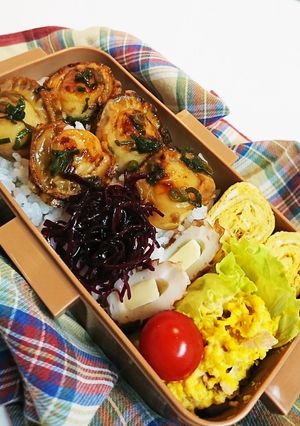 のっけ弁当（ベビーホタテバター醤油炒め）-レシピのメイン写真