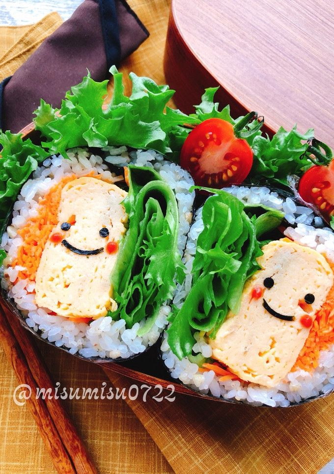 蕎麦の実ご飯で厚焼き卵おにぎらず(動画有-レシピのメイン写真
