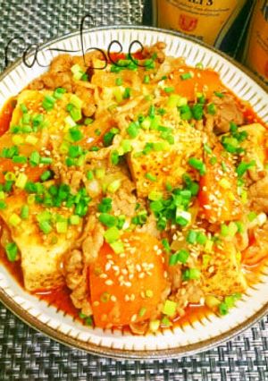ご飯が進む♪旨甘辛!肉豆腐くんレッド-レシピのメイン写真