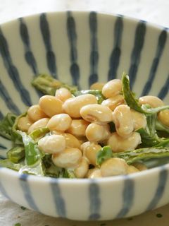 ピーマンと大豆のワサビマヨネーズ和え♪-レシピのメイン写真
