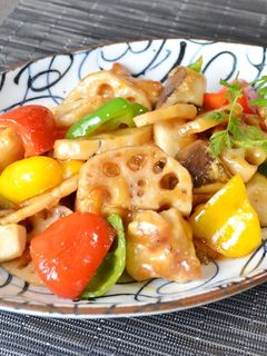 レンコンと鶏肉のピリ辛炒め♪-レシピのメイン写真