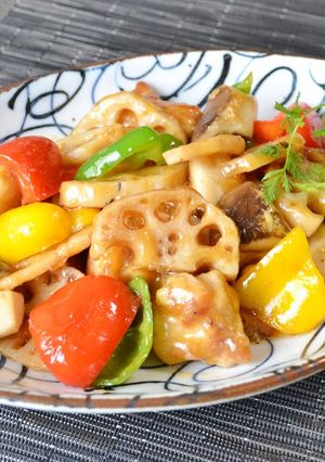 レンコンと鶏肉のピリ辛炒め♪-レシピのメイン写真