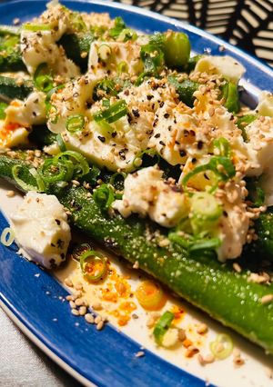 オクラとクリームチーズのごま風味おつまみ-レシピのメイン写真