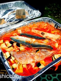 キャンプ飯♡鯖と野菜のトマト煮込み-レシピのメイン写真