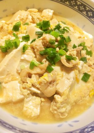 【簡単&節約】とり皮と豆腐の卵とじ-レシピのメイン写真