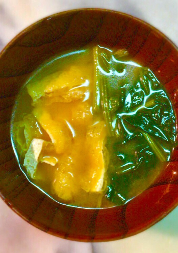 No2078 ほうれん草と油揚げの味噌汁-レシピのメイン写真