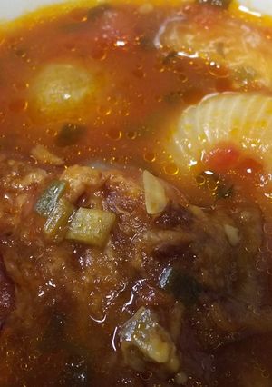 簡単絶品・豚軟骨ハムのトマト煮込み-レシピのメイン写真