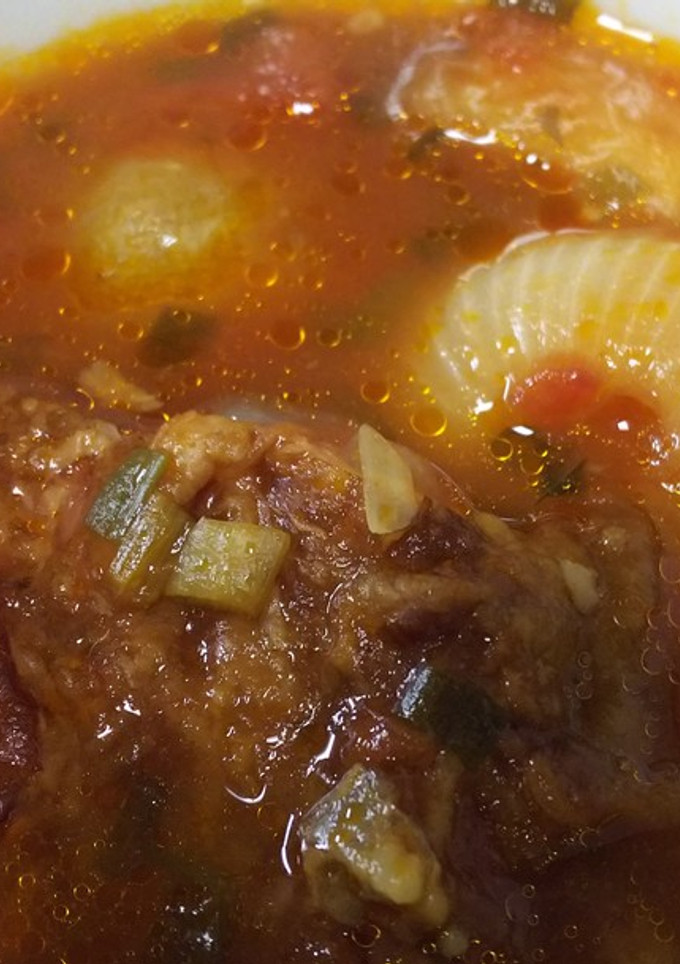 簡単絶品・豚軟骨ハムのトマト煮込み-レシピのメイン写真