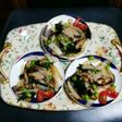 枝豆とワカメと椎茸と玉ねぎのごま油炒め☺