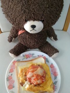 ミンチ卵焼きトマトのせトースト-レシピのメイン写真