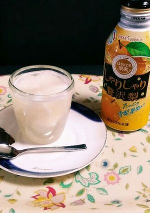 秋のデザート♪梨ゴロゴロゼリー(^q^)-レシピのメイン写真