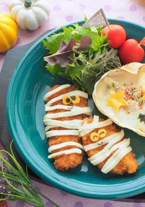 簡単ハロウィンおかず　ミイラチーズカツ-レシピのメイン写真