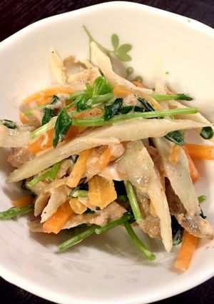 レンジで簡単♪根菜ツナ豆苗マヨポンサラダ-レシピのメイン写真