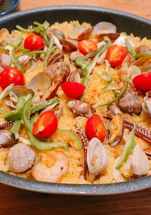 フライパンで簡単パエリア♪サフラン不使用-レシピのメイン写真