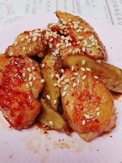 簡単!鶏ももとゴボウの甘辛炒め-レシピのメイン写真