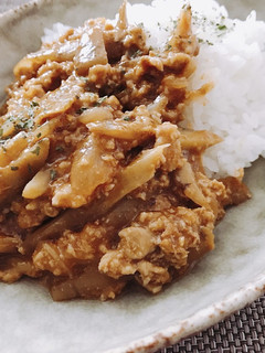 レンジで!ひき肉とごぼうのカレー-レシピのメイン写真