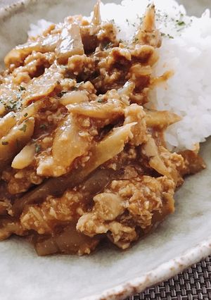レンジで！ひき肉とごぼうのカレー-レシピのメイン写真