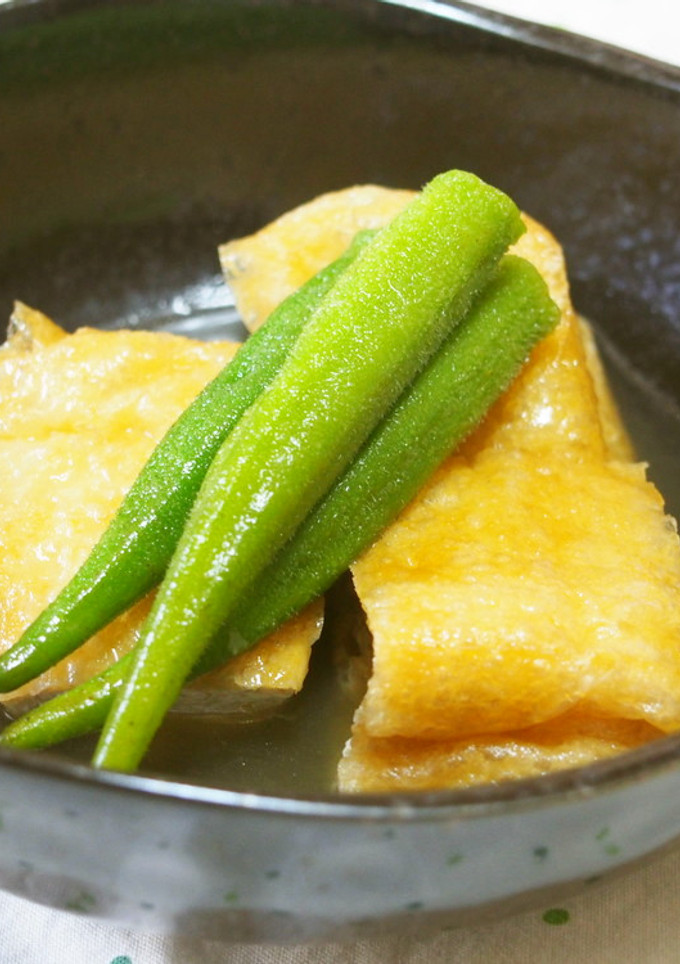 オクラと栃尾の油揚げの煮物♪-レシピのメイン写真