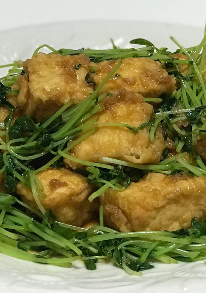 揚げ豆腐と豆苗のサッと煮-レシピのメイン写真