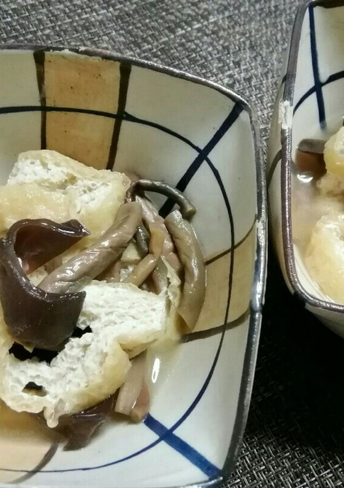 常備菜　油揚げとぜんまい、キクラゲの煮物-レシピのメイン写真