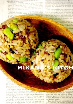 お弁当に☆枝豆とおかかのおにぎり☆-レシピのメイン写真