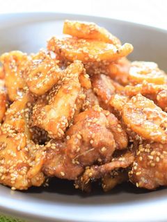 鶏もも肉とレンコンの甘辛から揚げ!-レシピのメイン写真