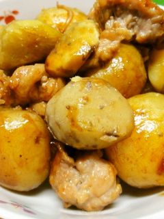 *新栗とじゃがいもと豚コマの煮物*-レシピのメイン写真