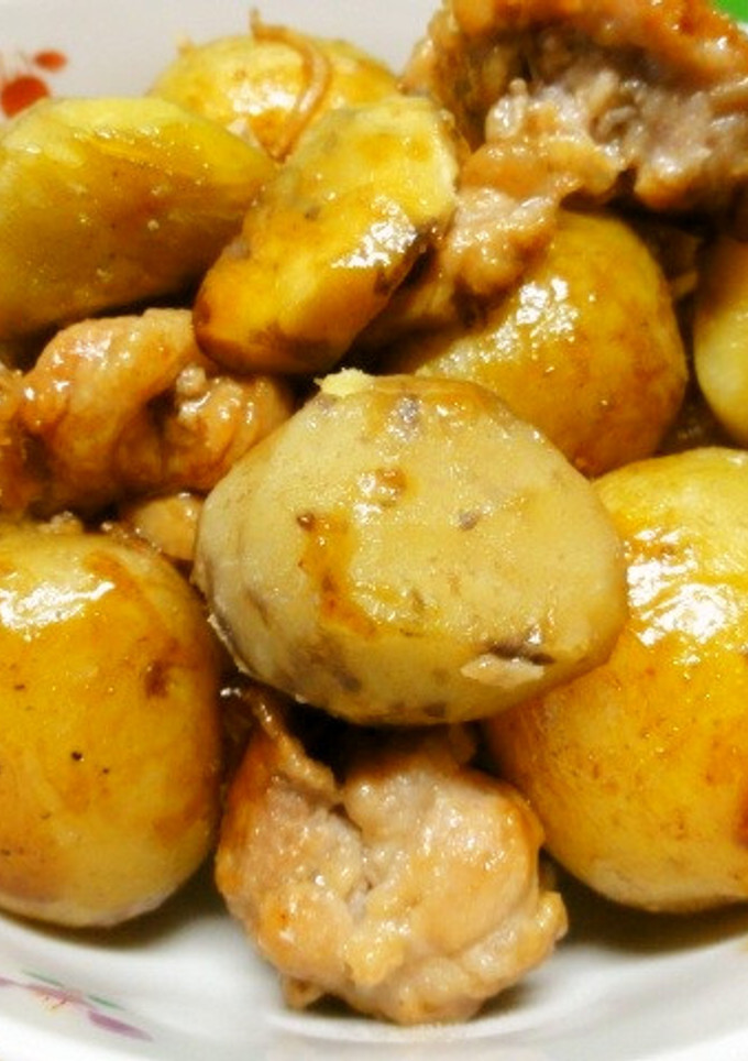 ＊新栗とじゃがいもと豚コマの煮物＊-レシピのメイン写真
