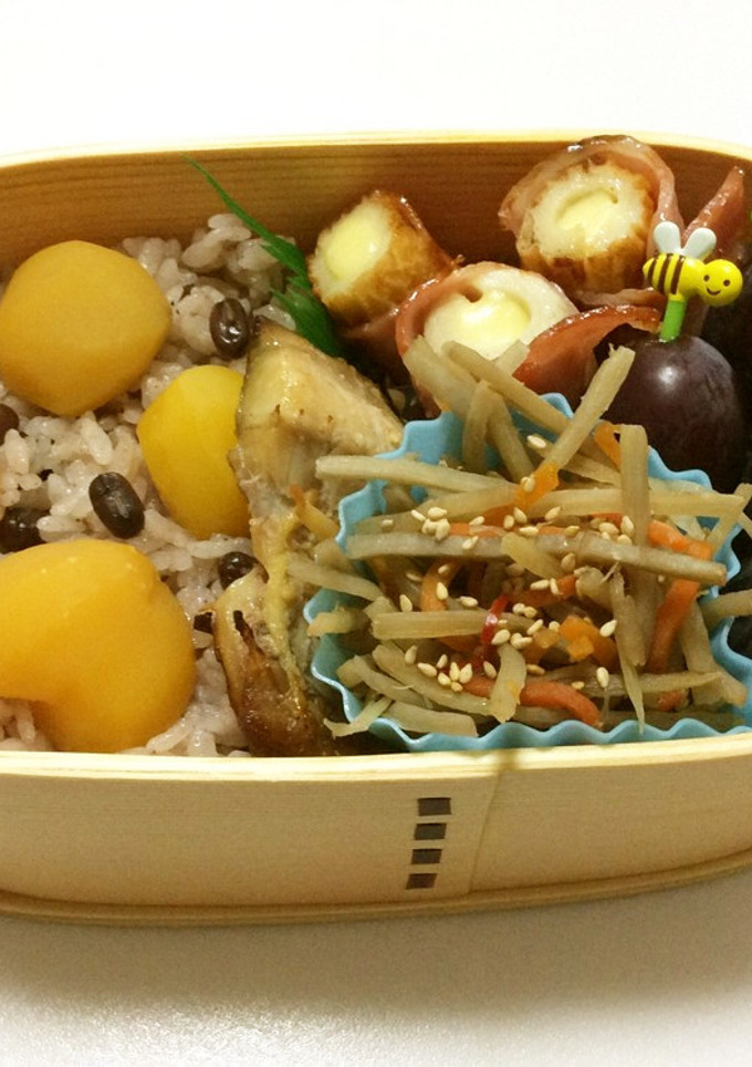 ⑪ 秋の森♡ 栗小豆ご飯弁当-レシピのメイン写真