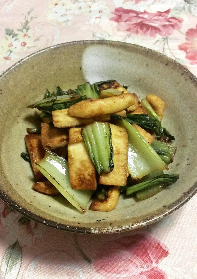 お揚げと青梗菜のバタぽん炒め-レシピのメイン写真