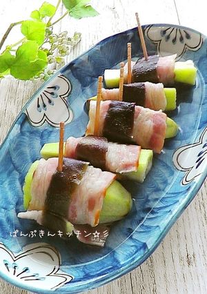 ちょっと皮った茄子のベーコン巻き⁉-レシピのメイン写真