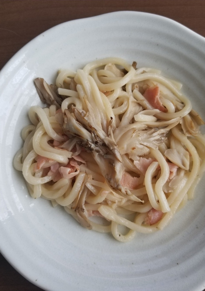 手抜きで満足！まいたけとハムの焼きうどん-レシピのメイン写真