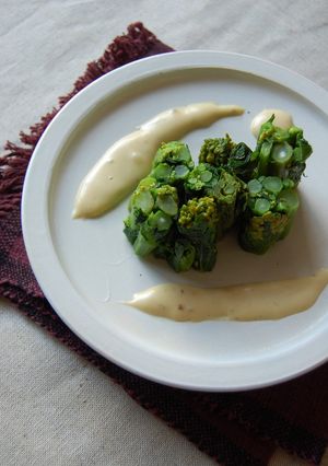 『茹で菜花の胡麻柚子ソース』-レシピのメイン写真