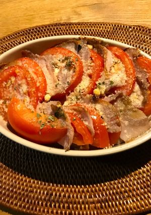 豚肉とトマトの重ね焼き-レシピのメイン写真