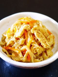 切り干し大根・人参・油揚げの胡麻甘酢煮-レシピのメイン写真