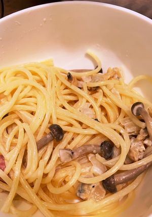 しめじとアサリのクリームパスタ-レシピのメイン写真
