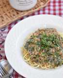 がごめ昆布きざみと納豆パスタ