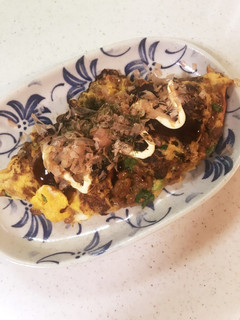 納豆で、お好み焼き風オムレット-レシピのメイン写真