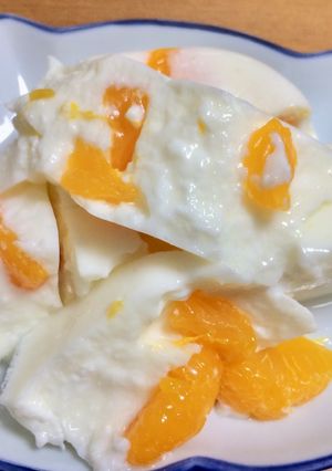 簡単！みかん入りヨーグルト牛乳寒天ゼリー-レシピのメイン写真