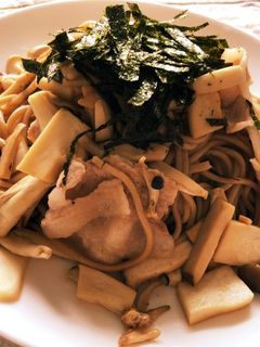 キノコと豚肉のさっぱり炒め蕎麦-レシピのメイン写真