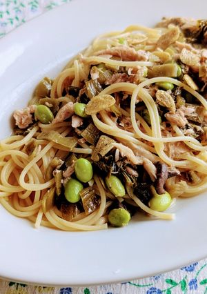平茸高菜のおツナパスタ-レシピのメイン写真