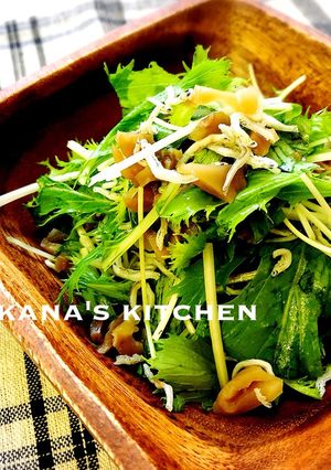 水菜とじゃこの搾菜サラダ♪♪-レシピのメイン写真