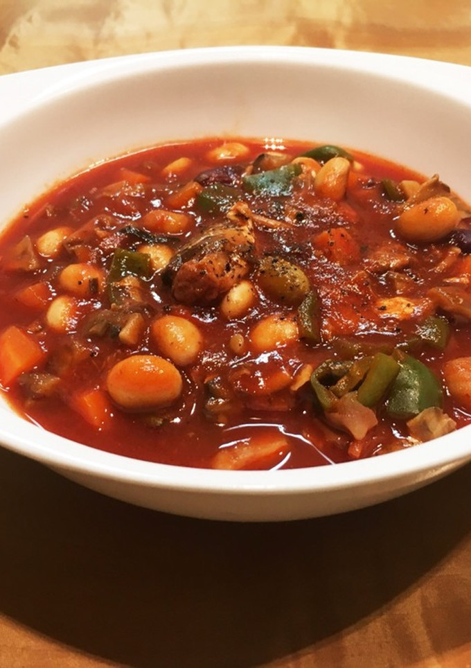さば味噌煮缶と野菜とお豆のトマトスープ-レシピのメイン写真