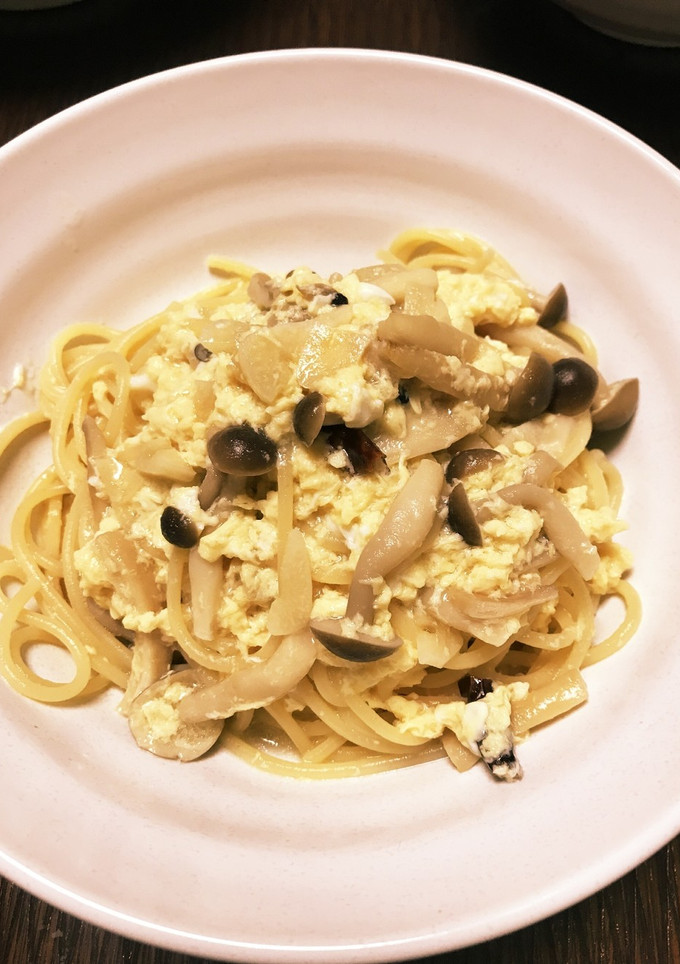 きのこたっぷり和風ペペたまパスタ-レシピのメイン写真
