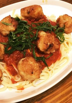 鶏ひき肉で！ミートボールのパスタ-レシピのメイン写真