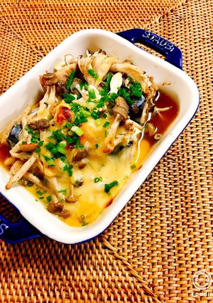 めんつゆで♡鯖の水煮缶キノコのチーズ焼き-レシピのメイン写真